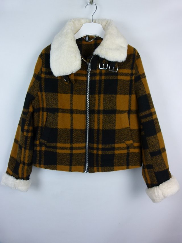 Divided by H&M lekko ocieplana kurtka krata / L