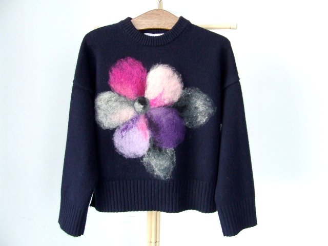 granatowy sweter oversize S