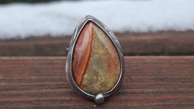 Szalony agat - pierścionek regulowany