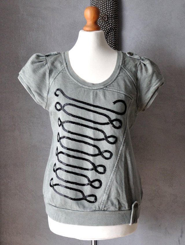 Bluzka t-shirt militarna steampunk XS S