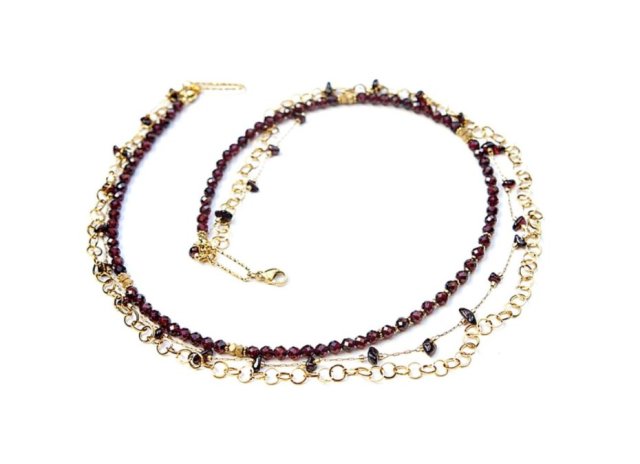 Triple - Granaty /naszyjnik/ - Szlachetna kolekcja