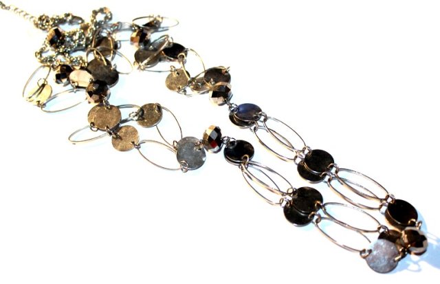 METALOWE blaszki efektowny naszyjnik korale