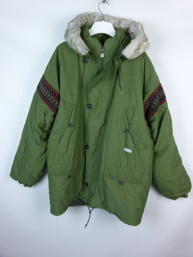 K.WAY męska ocieplana kurtka parka vintage turystyczna / XL