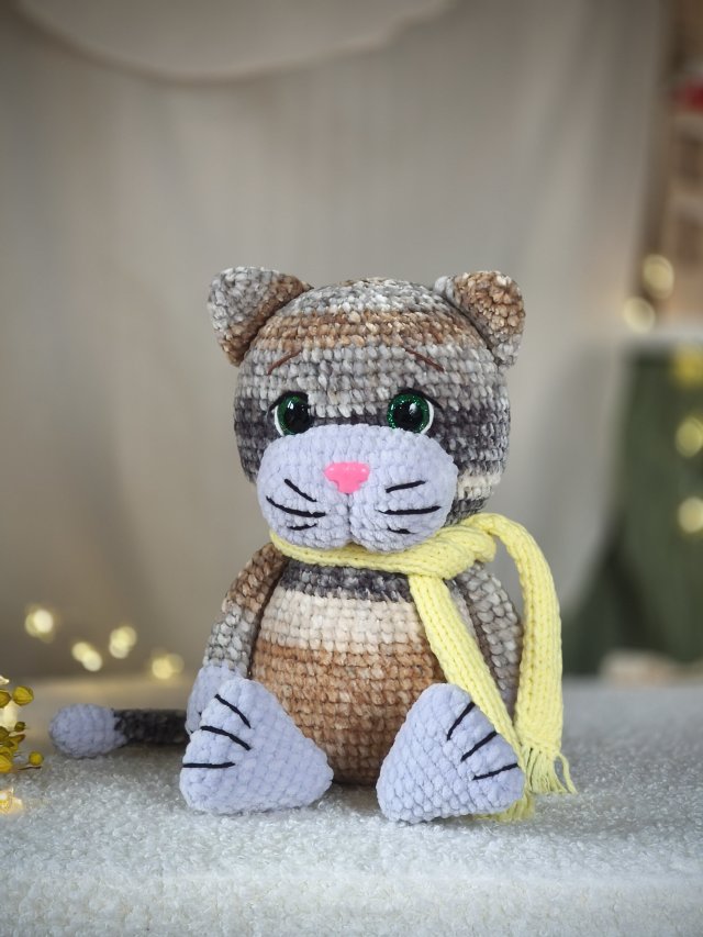 Kolorowy kotek pluszowy, Unikatowy kotek na prezent