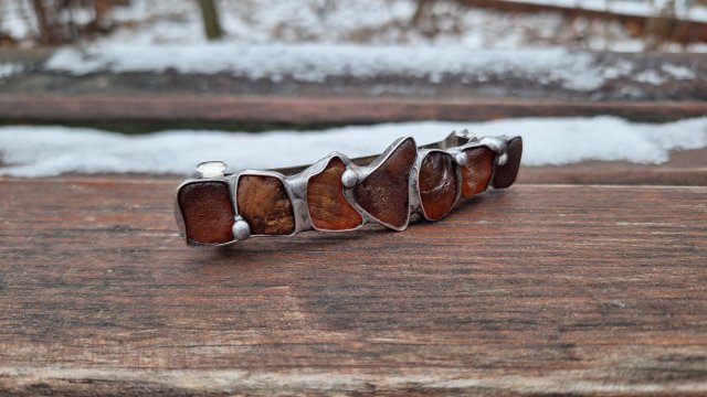 Bursztynowa - klamra do włosów