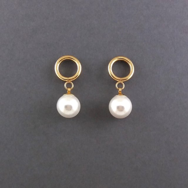 Kolczyki perłowe bombki