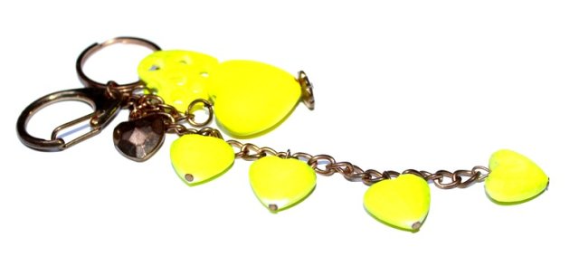 LIMONKOWE serduszka  ozdobny metalowy brelok neon