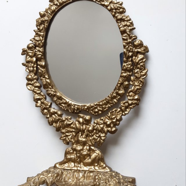 Złote Lustro Stojące Vintage Antyk