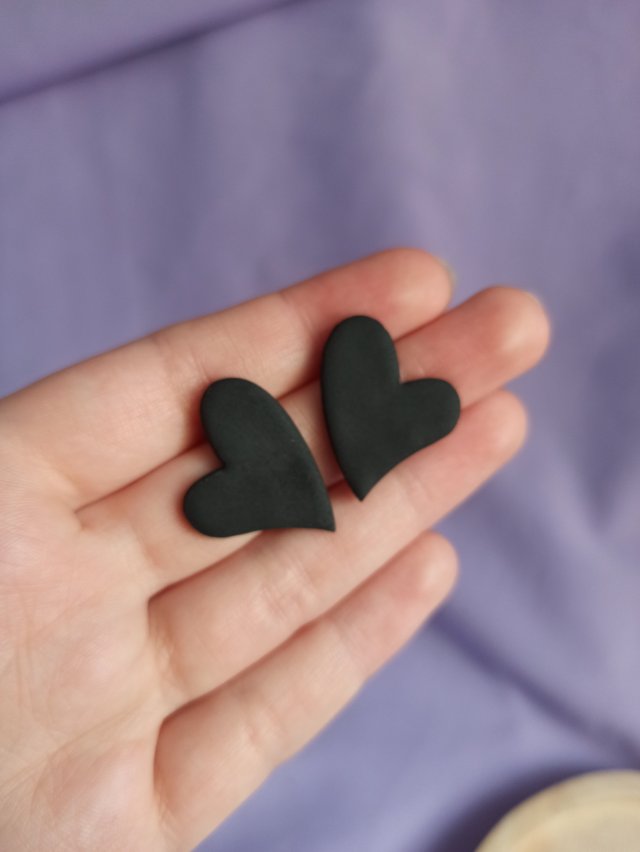 Kolczyki z gliny polimerowej serduszka