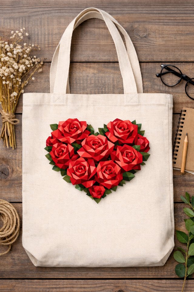 Torba bawełniana bukiet róż