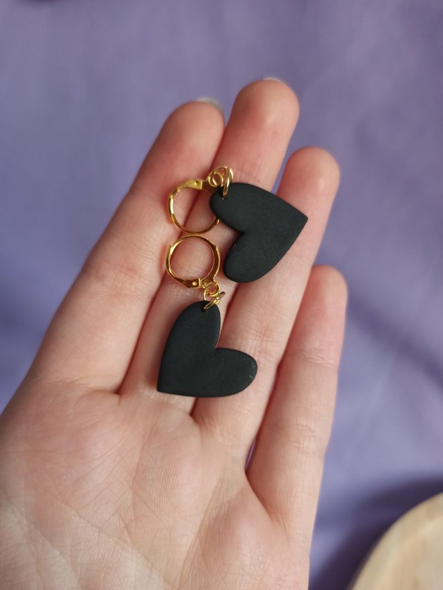 Kolczyki z gliny polimerowej serduszka