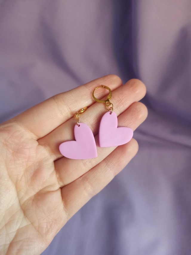 Kolczyki z gliny polimerowej serduszka