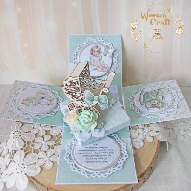 Exploding box chrzest, roczek, narodziny, prezent "Sweetheart1" GOTOWY