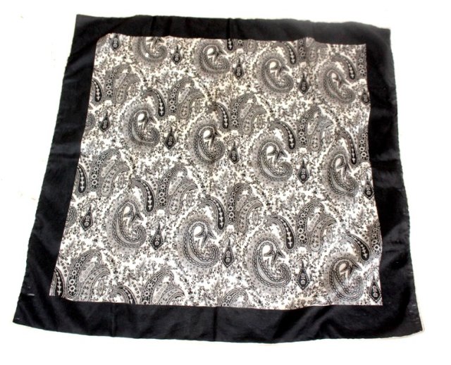 apaszka chustka w szarościach  vintage PRL