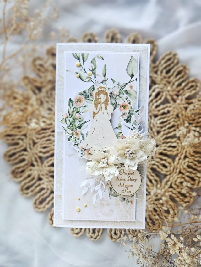 Kartka komunijna dla dziewczynki