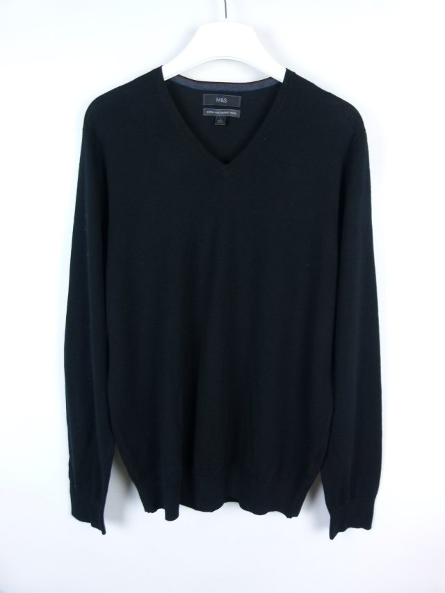 Marks & Spencer wełniany cienki sweter merino wool / L