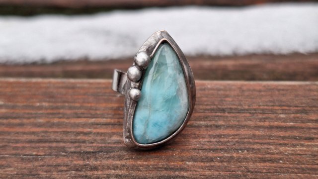 Larimar - pierścionek regulowany