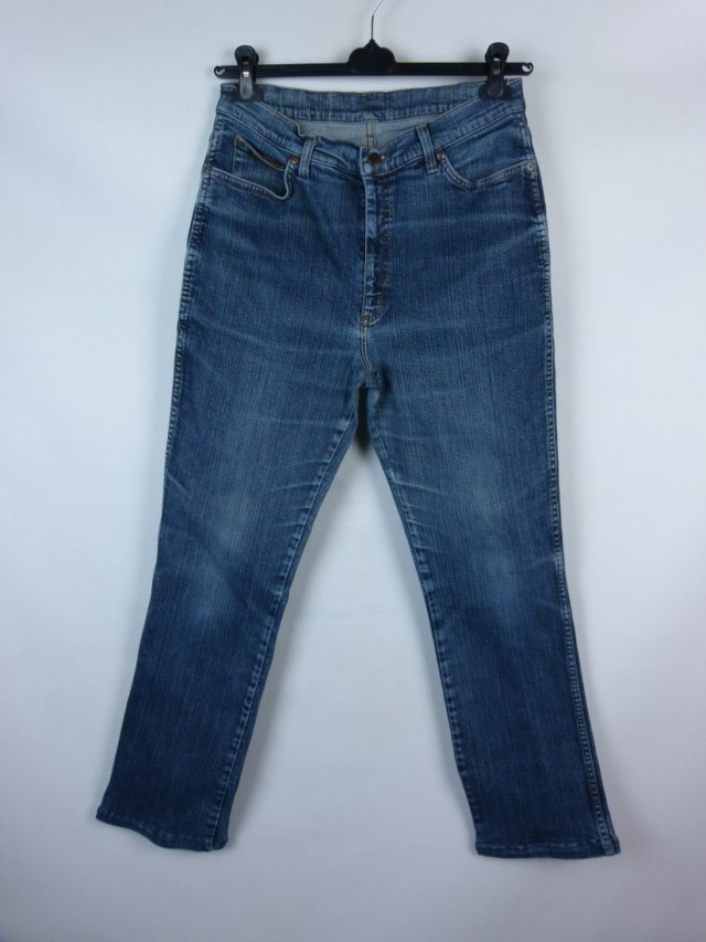 Wrangler spodnie jeans wysoki stan vintage nogawki proste 16 / 42