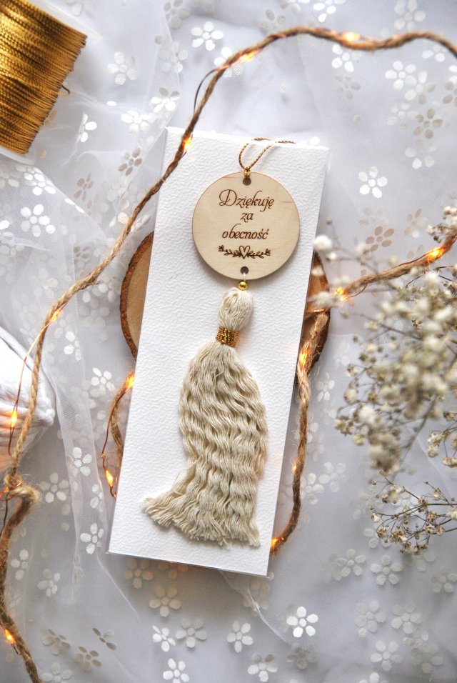 Podziękowanie dla gości - komunia, chrzest: zawieszka chwost