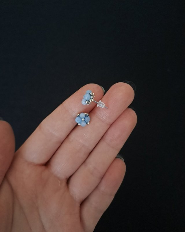 Delikatne Błękitne Kolczyki Sztyfty - Akwamaryn
