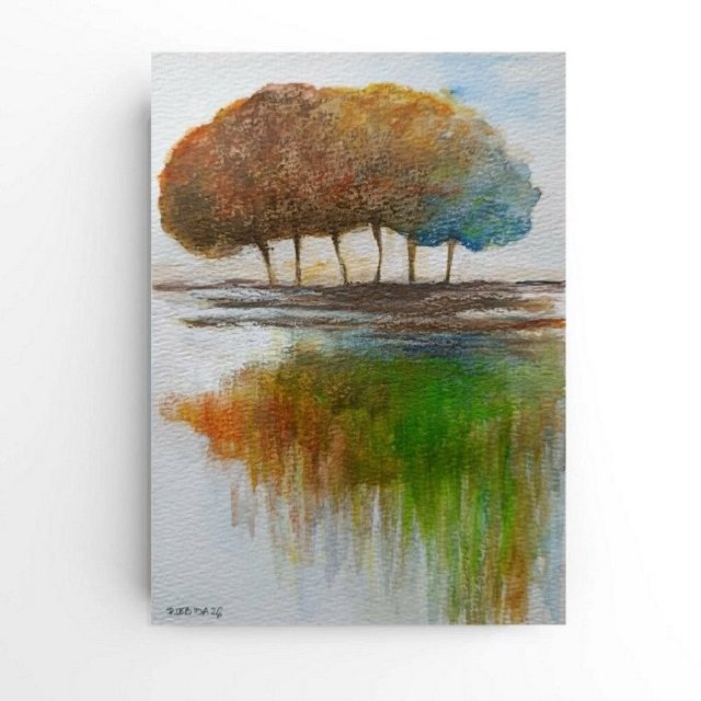 Drzewa - obraz  akwarela