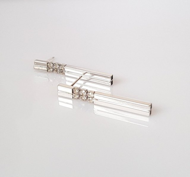 Kolczyki Double Sticks v silver