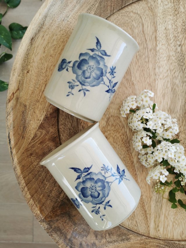 Kubki barowe w kwiaty, Tułowice, PRL, dla Pani Anny