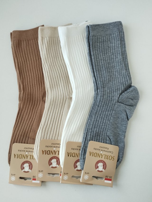 4 x Skarpetki kaszmirowe damskie 35-38