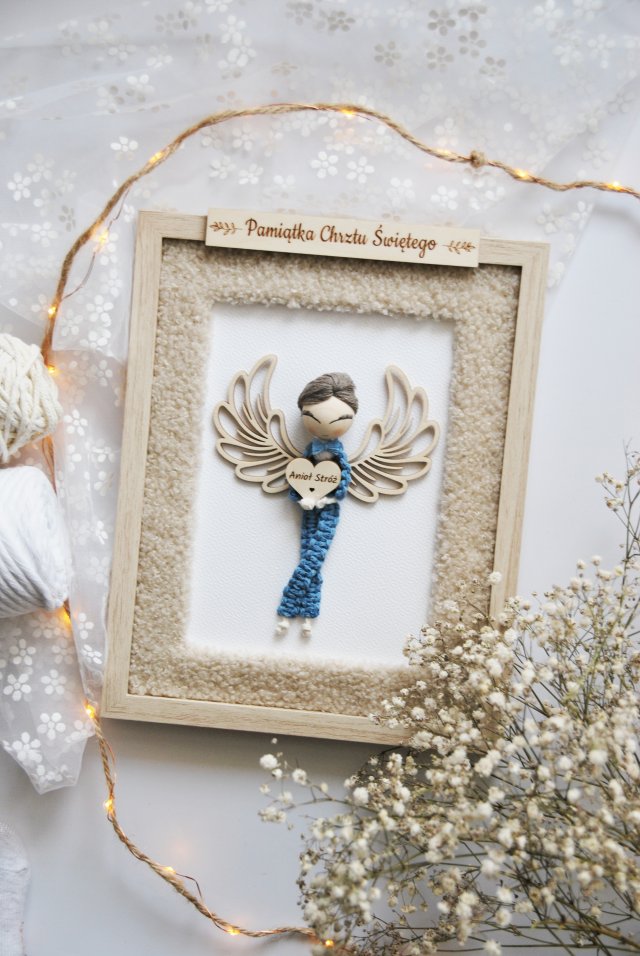 Pamiątka Chrztu Świętego dla chłopca | Słodki aniołek na chrzest