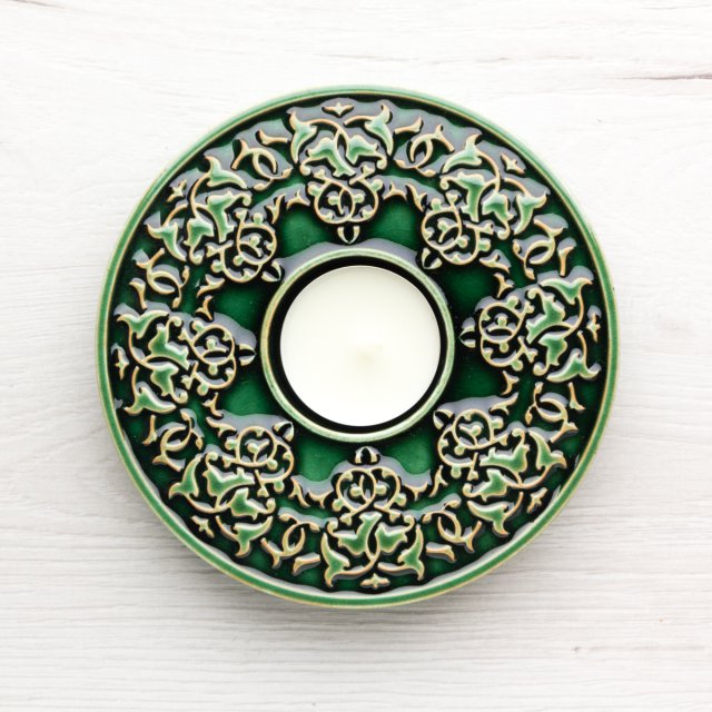 Lampion ROŚLINNY zieleń butelkowa w pudełku