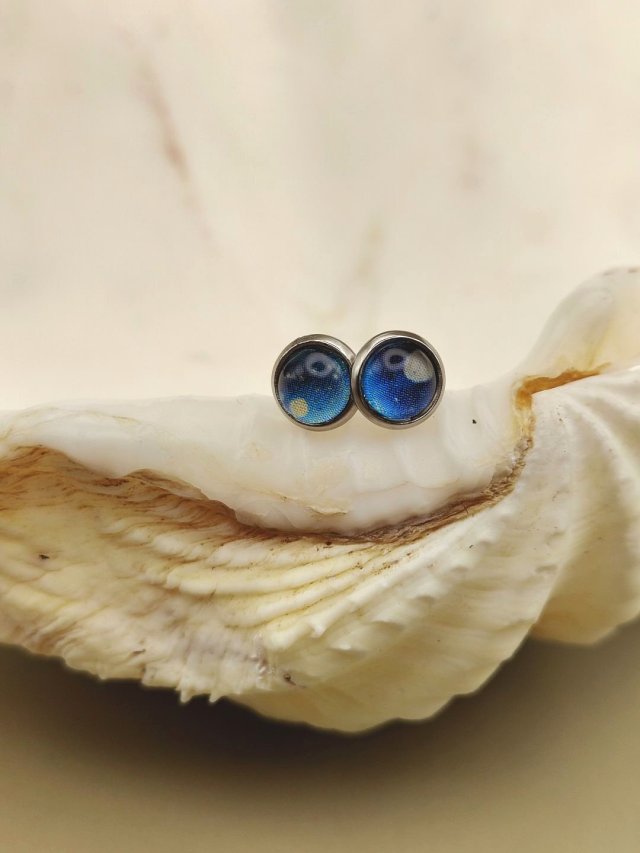 Kolczyki wkrętki Błękitna Galaktyka