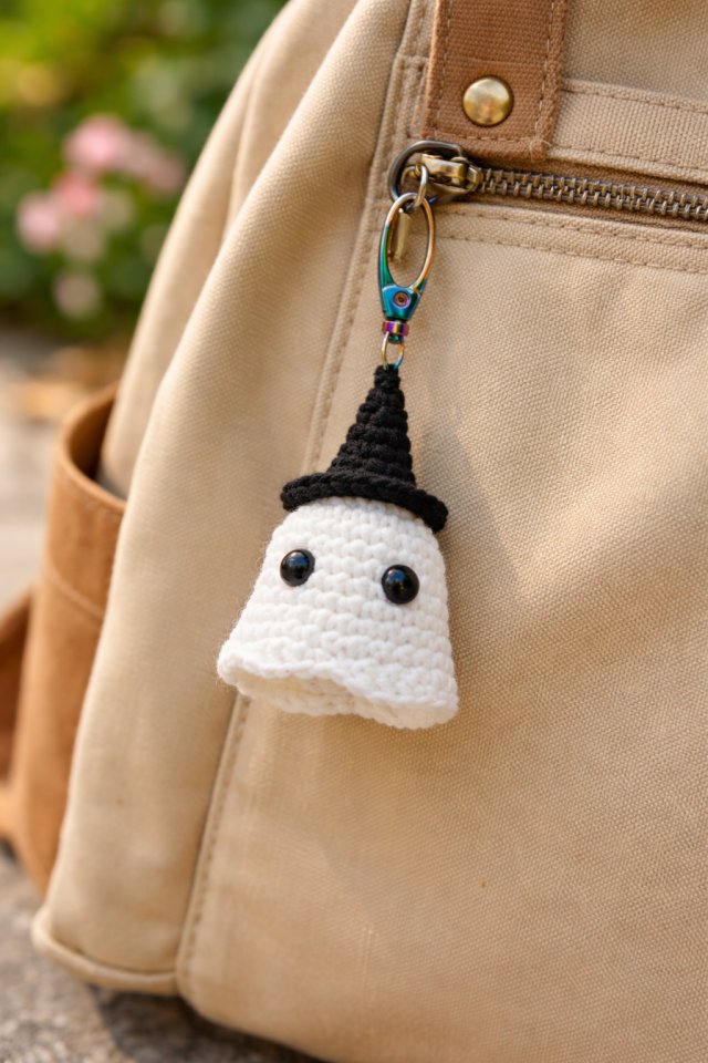 Szydełkowy duszek – breloczek handmade