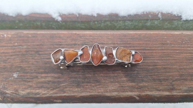 Bursztynowa - klamra do włosów