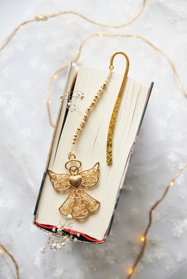 Anioł Stróż – metalowa zakładka do książki z aniołkiem