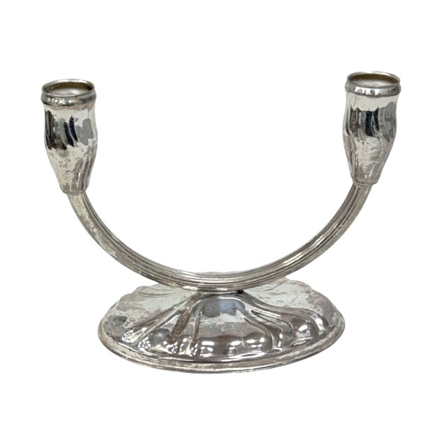 Świecznik Art Deco dwuramienny, plater posrebrzany, lata 20./30.
