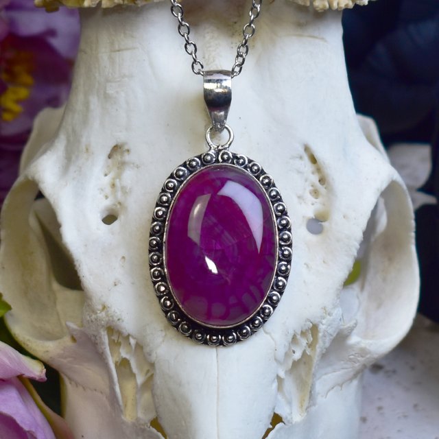 Posrebrzany miedziany wisiorek z agatem solarnym #822