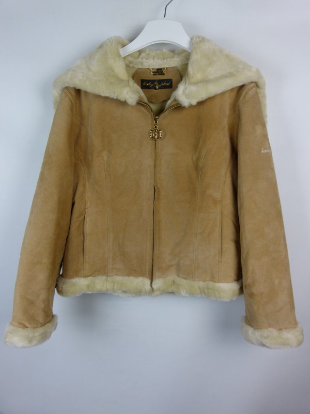 Baby Phat logowana skórzana kurtka z kapturem / XL