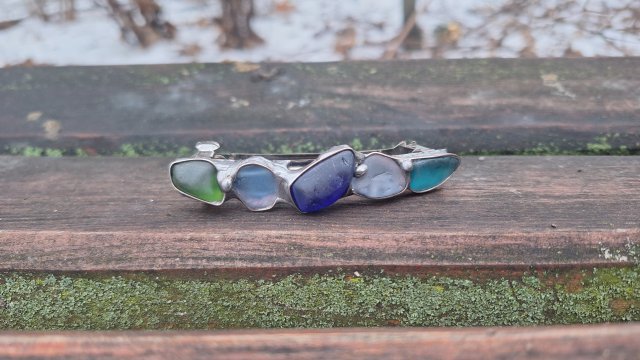 Szkło morskie - klamra do włosów