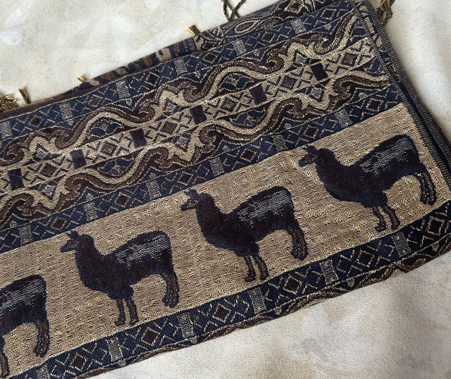 100 % PASHMINA  tkany SZAL Z JEDWABIEM  - 70 x 170