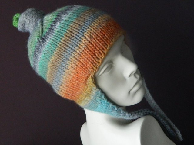 PILOTKA Z WĘZEŁKIEM * CZAPKA * boho * kolorowy melanż