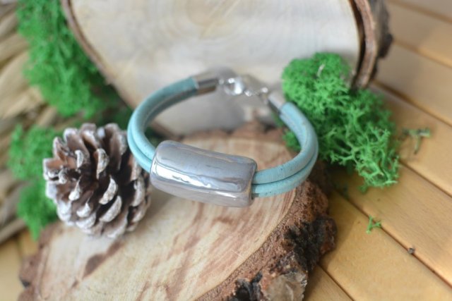 BRANSOLETKA Z KORKA I CERAMIKI TUNEO V