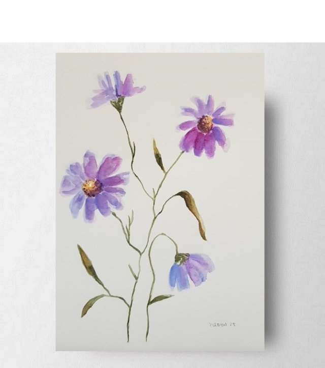 Kwiatki - akwarela formatu A5