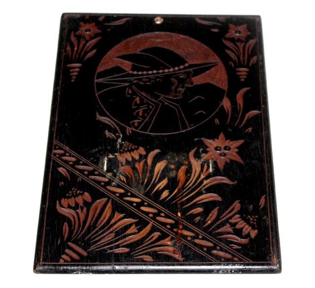 GÓRAL STARY obrazek na drewnie zawieszka Zakopane PRL