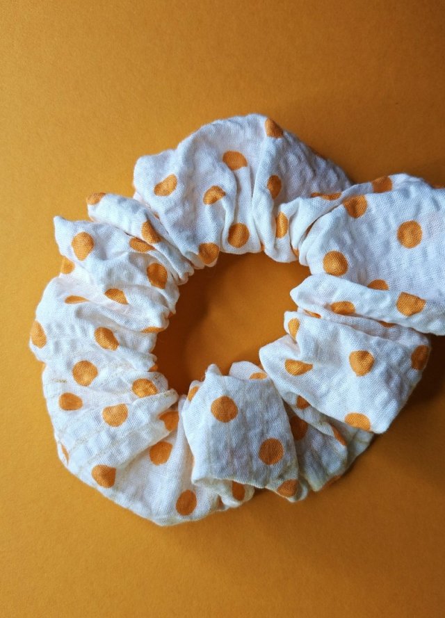 Scrunchie Gumka do Włosów Kropki Grochy