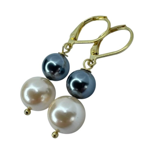 Pozłacane kolczyki z perłami Seashell c1314