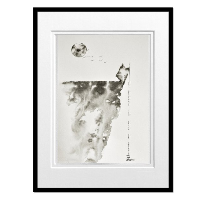 W drogę, grafika obraz malowany tuszem