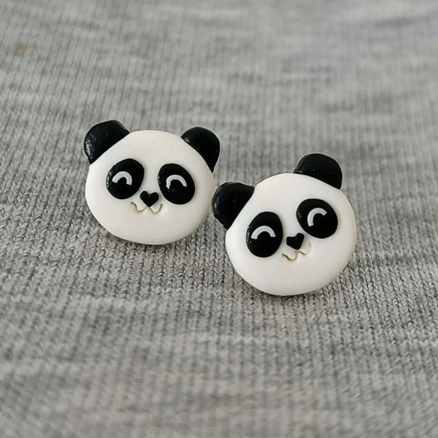 Kolczyki misie panda