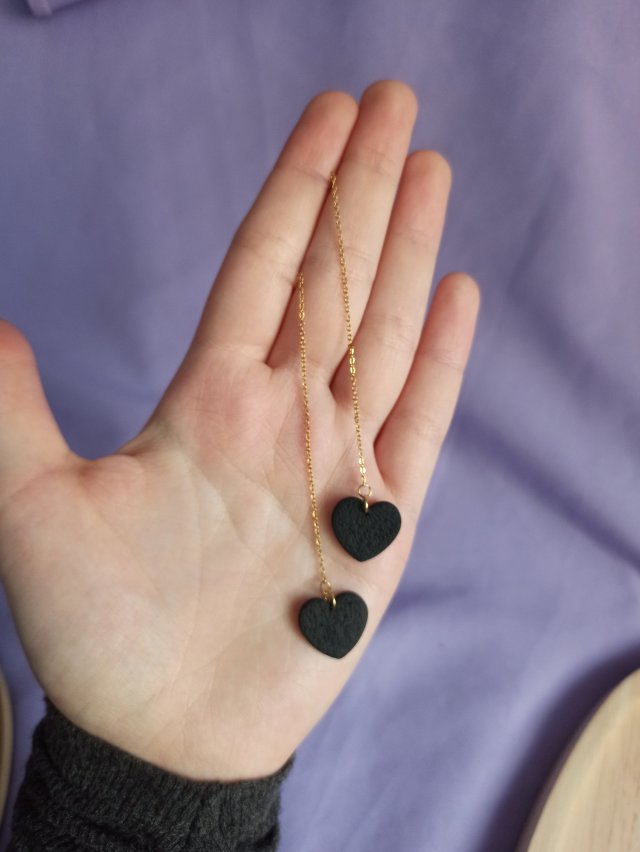 Kolczyki z gliny polimerowej serduszka