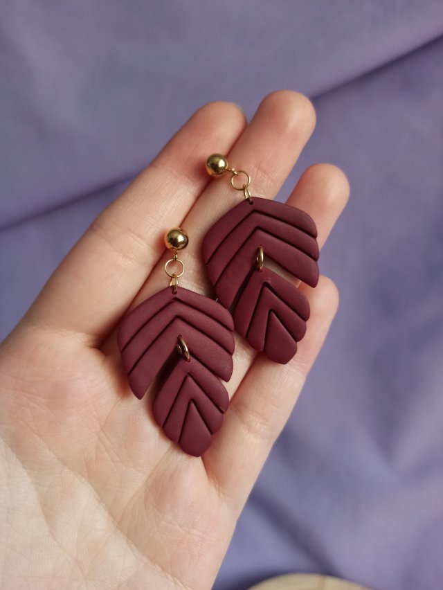 Kolczyki z gliny polimerowej piórka