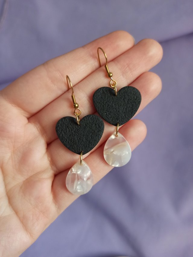 Kolczyki z gliny polimerowej serca